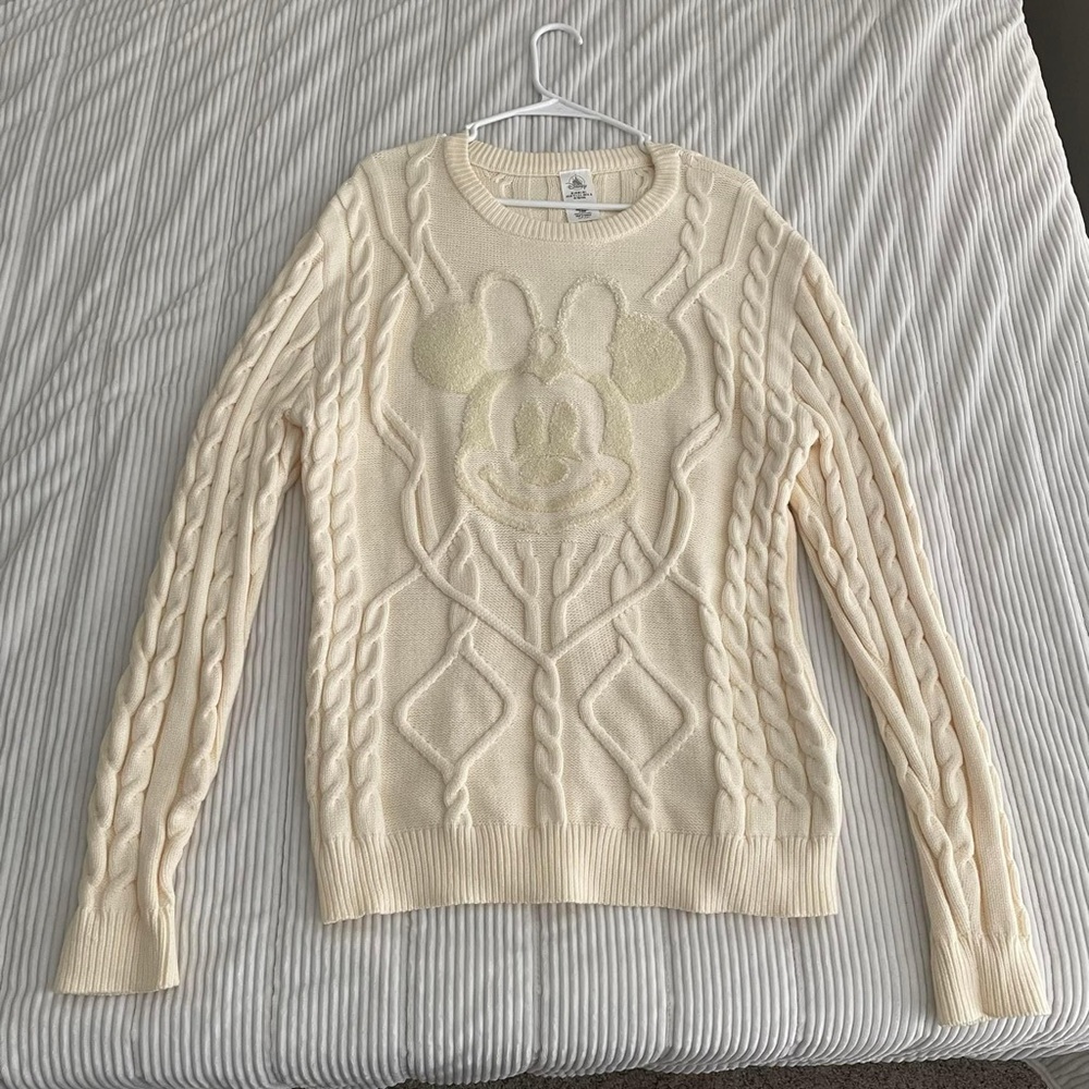 Minnie Mouse cable knit cream sweater
